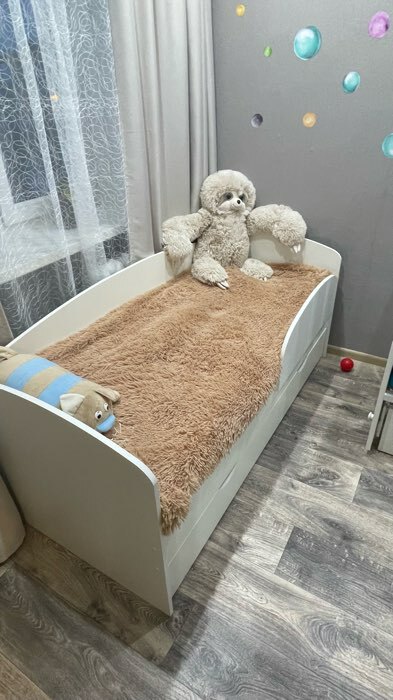Фотография покупателя товара Кровать «Бейли», 700 × 1900 мм, с ортопедическим основанием, цвет белый - Фото 5