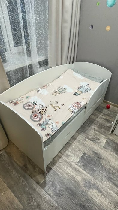 Фотография покупателя товара Кровать «Бейли», 700 × 1900 мм, с ортопедическим основанием, цвет белый - Фото 4
