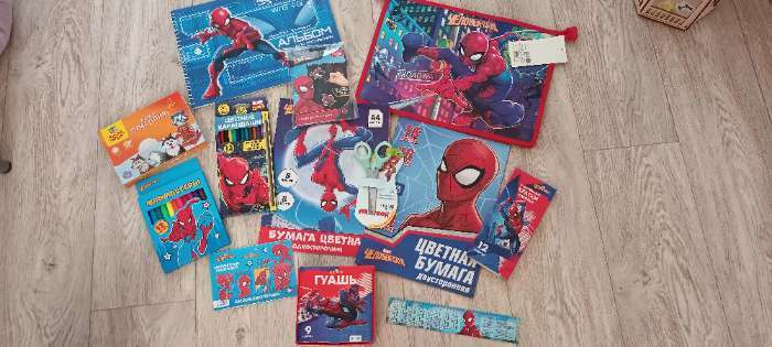Фотография покупателя товара Бумага цветная двусторонняя «Человек-паук», А4, 16 листов, 16 цветов, Человек паук - Фото 1