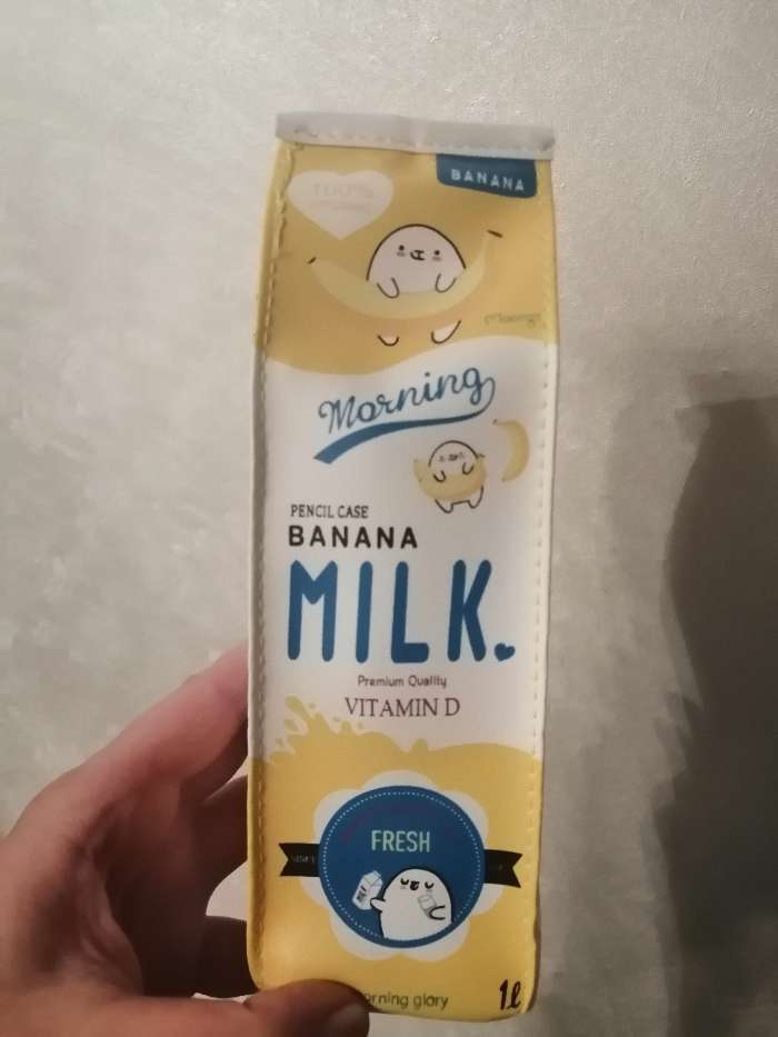 Фотография покупателя товара Пенал школьный «Пакет молока», на молнии, МИКС - Фото 1