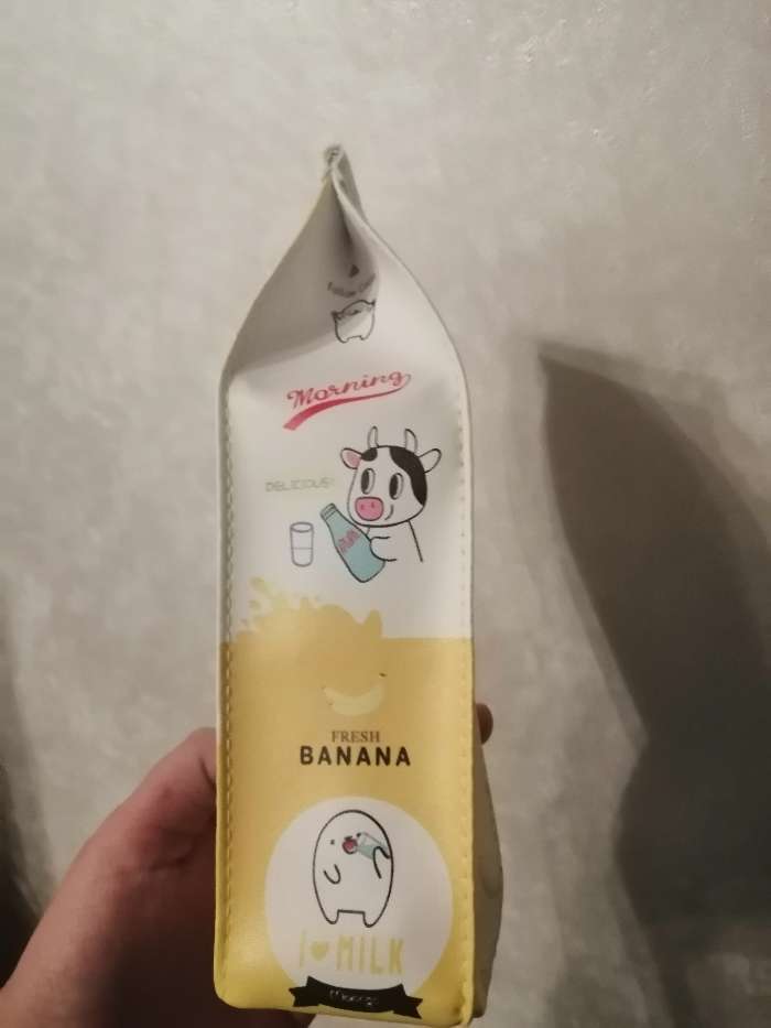 Фотография покупателя товара Пенал школьный «Пакет молока», на молнии, МИКС