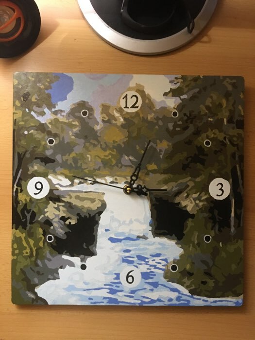Фотография покупателя товара Картина по номерам - часы «Водопад», 30х30 см - Фото 3