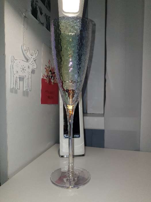 Фотография покупателя товара Бокал из стекла для шампанского Magistro «Жемчуг», 270 мл, цвет перламутровый