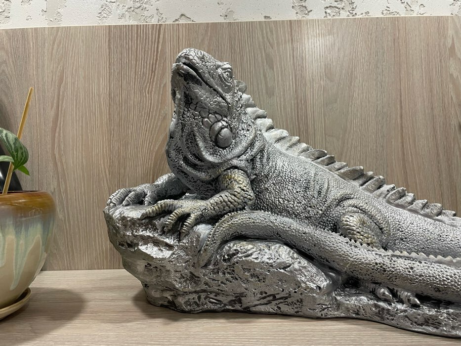 Фотография покупателя товара Фигура "Игуана" бронза, серебро, 23х46х27см - Фото 10