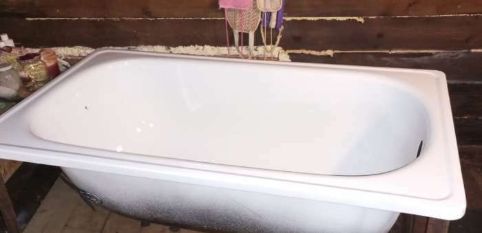 Фотография покупателя товара Ванна cтальная Ligeya 120х70, эмалированная, без каркаса, с бортом - Фото 6