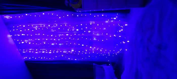 Фотография покупателя товара Гирлянда «Занавес» 2.8 × 3 м роса на крючках, с пультом, IP20, серебристая нить, 300 LED, свечение фиолетовое, 8 режимов, USB - Фото 4