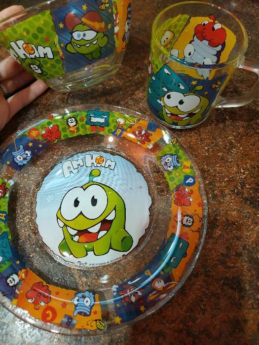 Фотография покупателя товара Набор посуды детский Priority «Ам Ням», 3 предмета: тарелка d=20 см, салатник d=13 см, кружка 200 мл, стекло - Фото 1