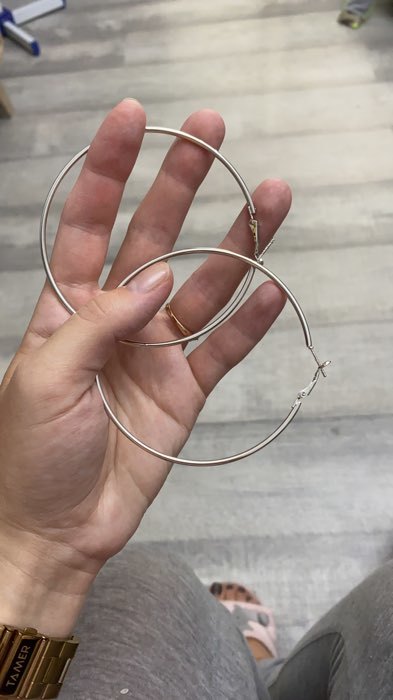 Фотография покупателя товара Серьги кольца «Классика» d=8 см, цвет серебро - Фото 9