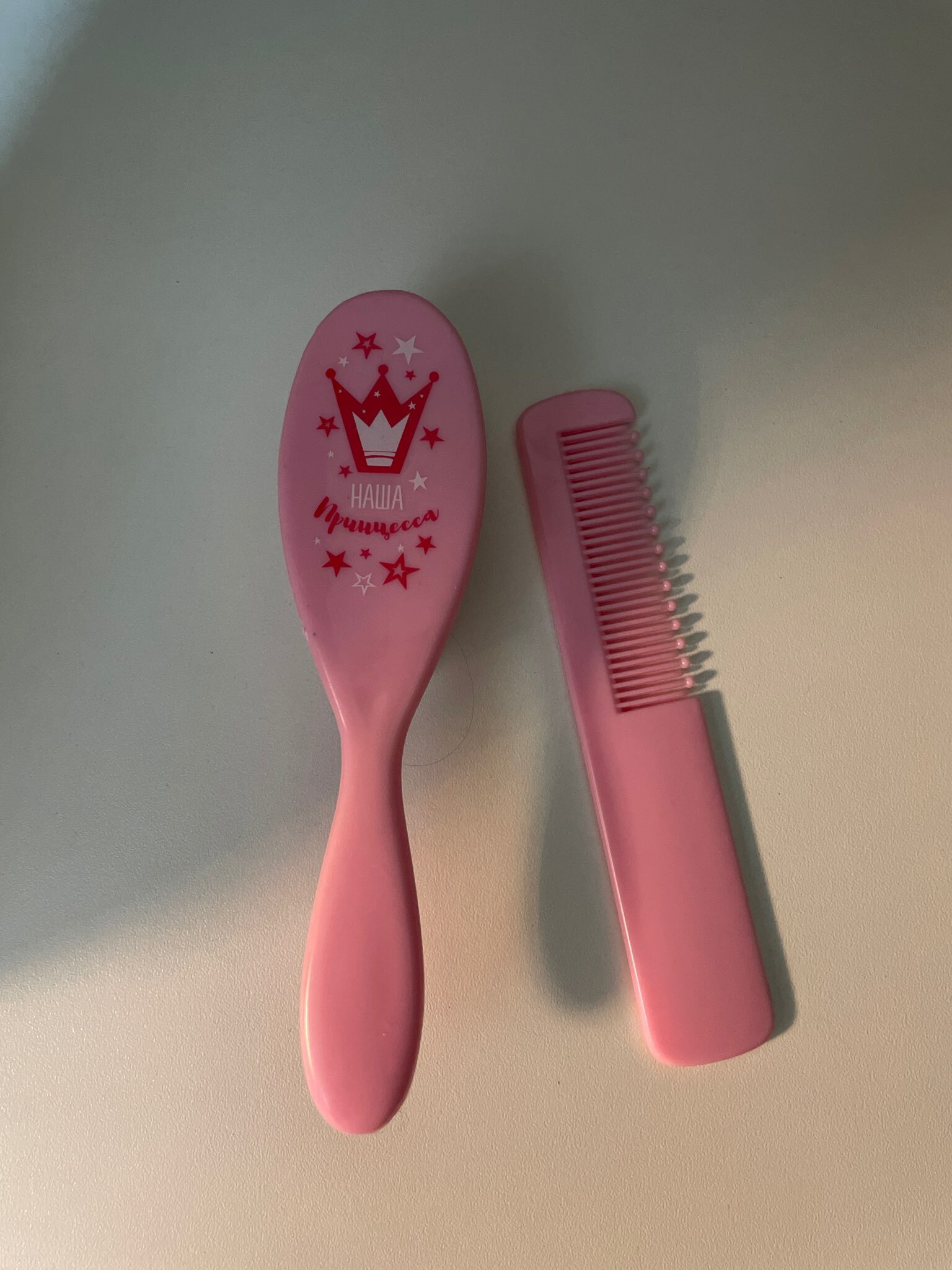 Фотография покупателя товара Расчёска детская, массажная щётка для волос «Наша принцесса», от 0 мес., рисунок МИКС - Фото 1