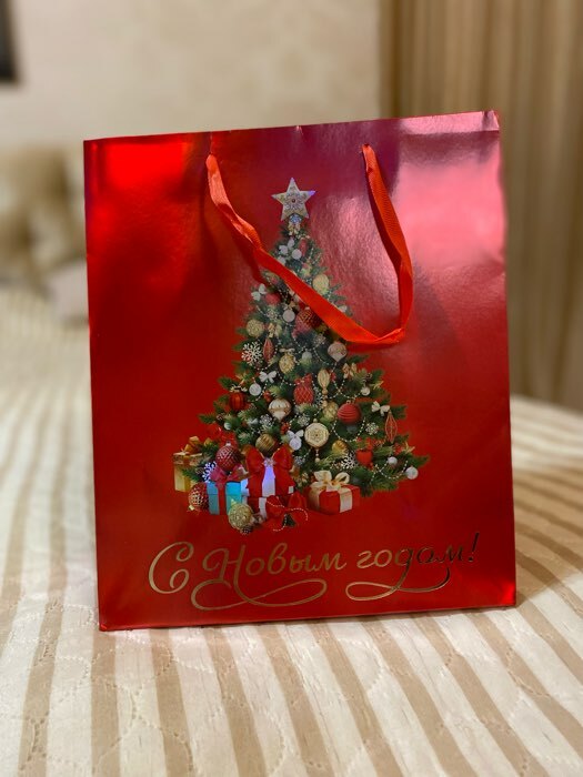 Фотография покупателя товара Пакет ламинированный вертикальный «Новогодняя елочка», ML 23 × 27 × 11.5 см