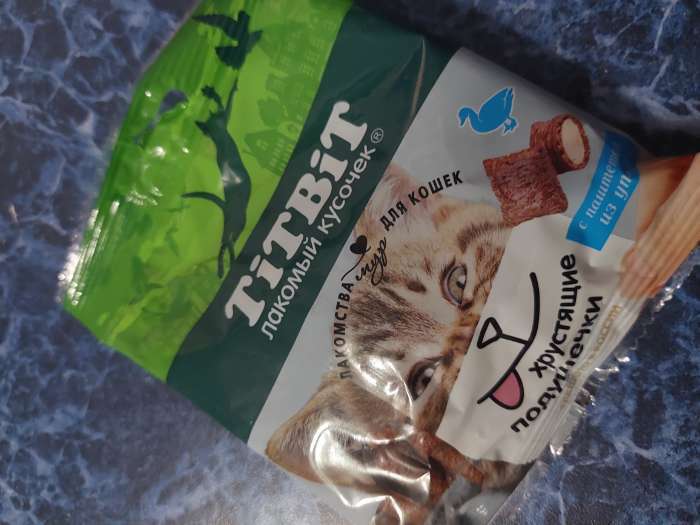 Фотография покупателя товара Хрустящие подушечки TitBit для кошек, с паштетом из утки, 30 г - Фото 1