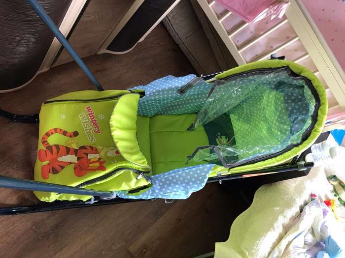 Фотография покупателя товара Санки коляска «Disney-baby 1. Тигруля», цвет лимонный - Фото 3
