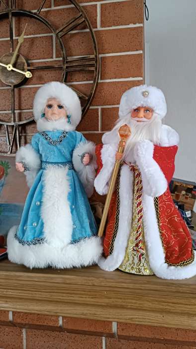 Фотография покупателя товара Дед Мороз "Посох с кристаллом" двигается, 38 см, синий - Фото 6