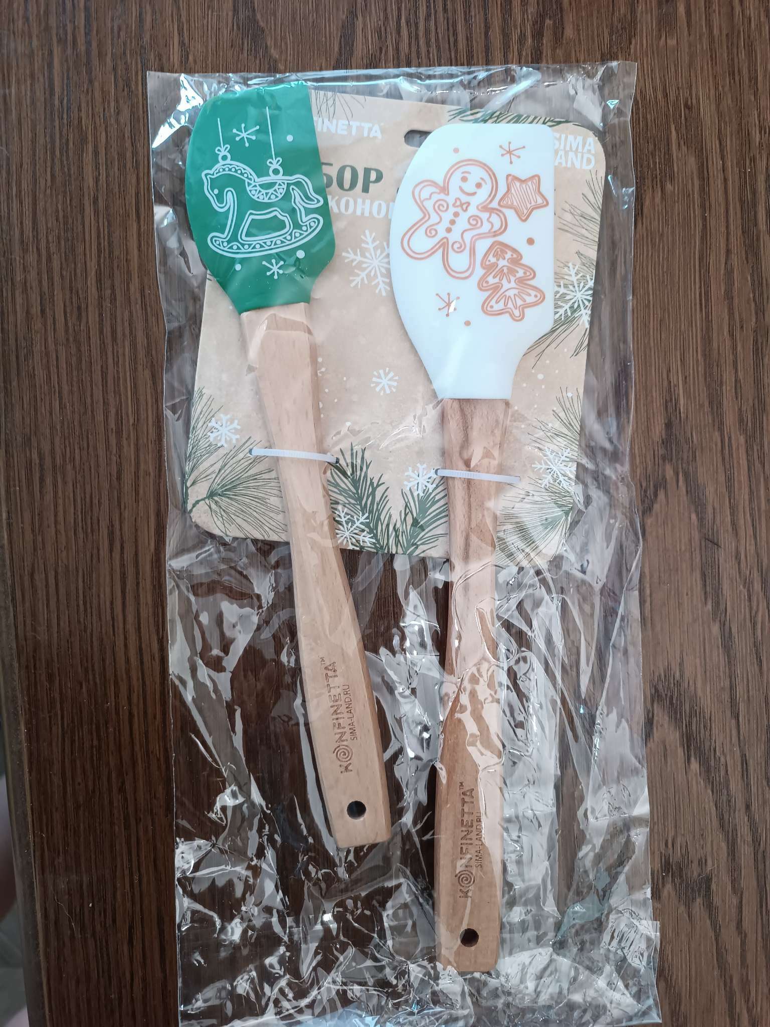 Фотография покупателя товара Лопатки силиконовые «Новогоднего настроения», 26×5 см, 23.3×4.3 см, 2 шт. - Фото 1