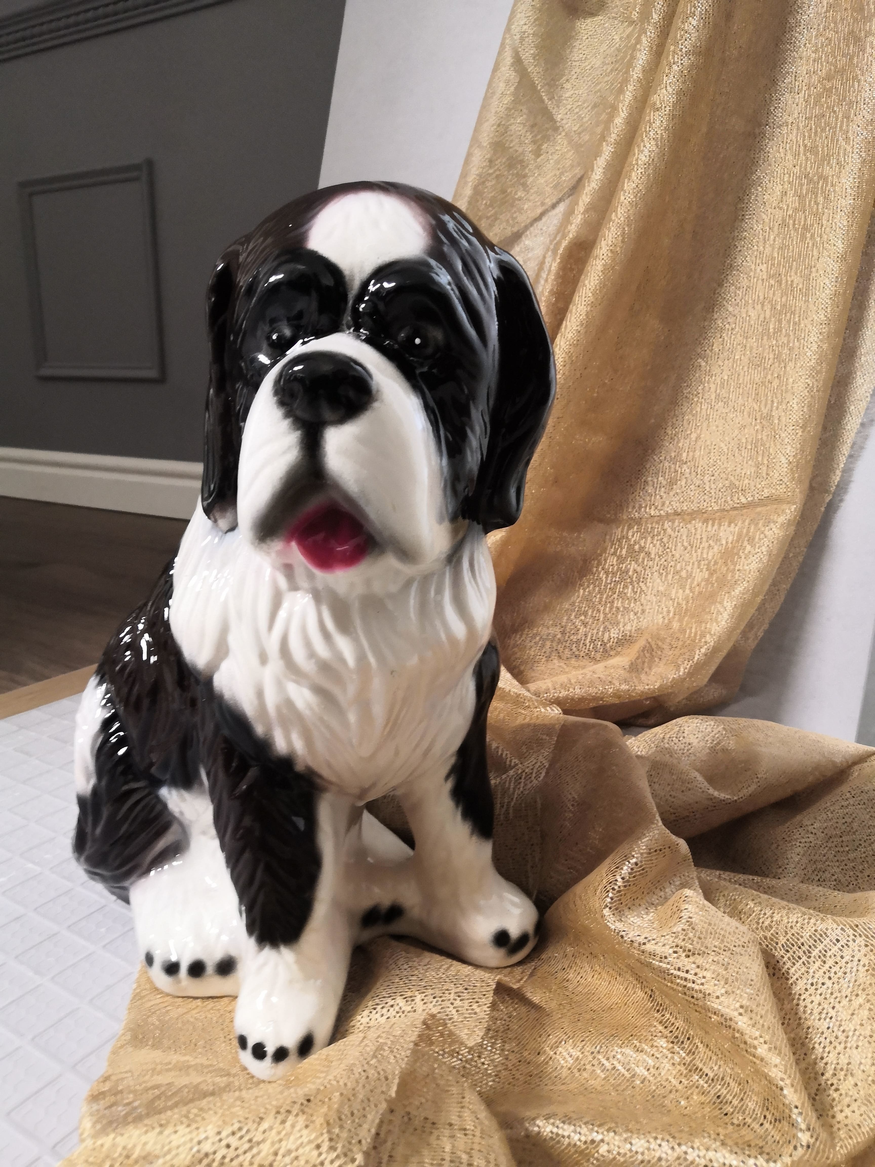 Фотография покупателя товара Копилка "Собака Бетховен", бело-коричневая, керамика, 33 см - Фото 3