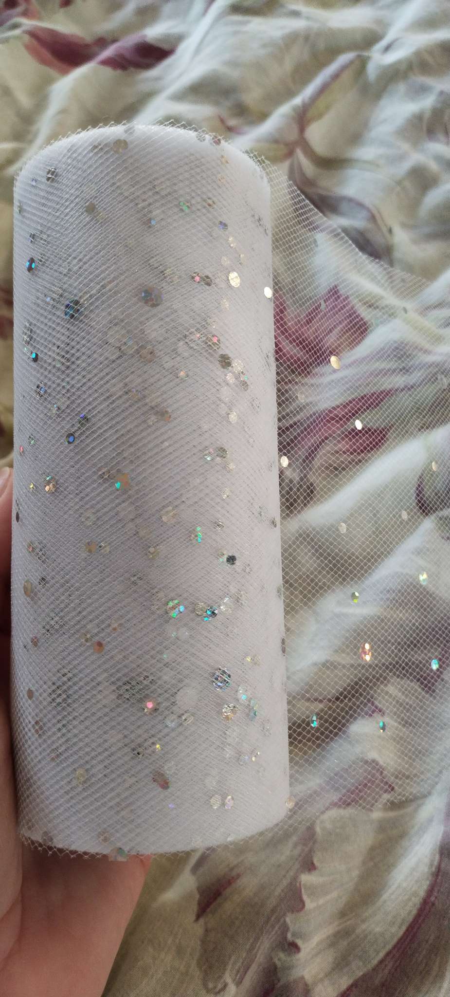 Фотография покупателя товара Фатин с блёстками, 15 см, 23±1 м, 11±1 г/м², жёлтый №57 - Фото 4