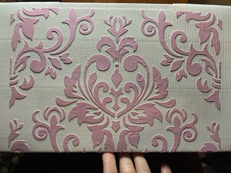 Фотография покупателя товара Трафарет пластик "Дамаск, листья" 30х30 см - Фото 1