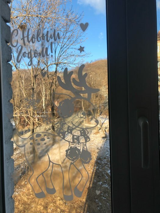 Фотография покупателя товара Наклейки на окна многоразовые «Волшебного Нового года», 33 х 50 см - Фото 27