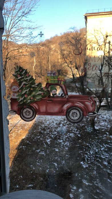 Фотография покупателя товара Наклейки на окна многоразовые «Сказочного Нового года», 20×34 см - Фото 30