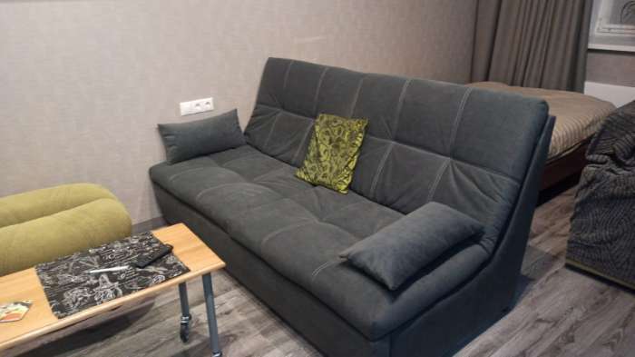 Фотография покупателя товара Прямой диван «Калифорния 1», велюр, цвет селфи 07