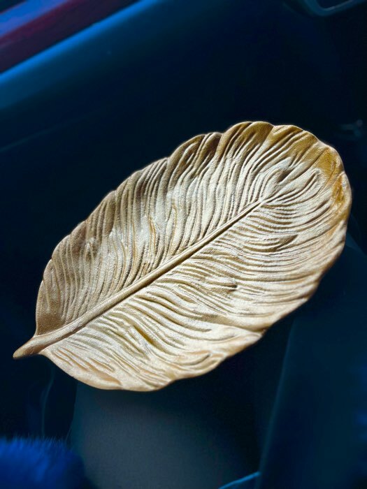 Фотография покупателя товара Блюдо для фруктов Доляна «Золотой лист», 30×18×2 см, белое - Фото 1