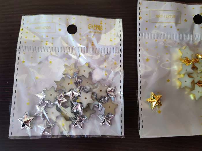 Фотография покупателя товара Декор для творчества пластик "Звёзды" золото набор 30 шт 1,2х1,2 см - Фото 3