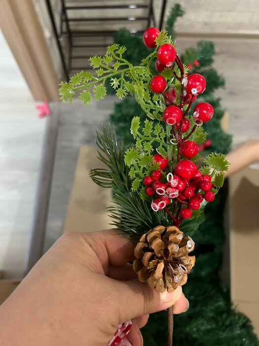 Фотография покупателя товара Декор "Зимняя магия" хвоя ягоды шишка, 27 см