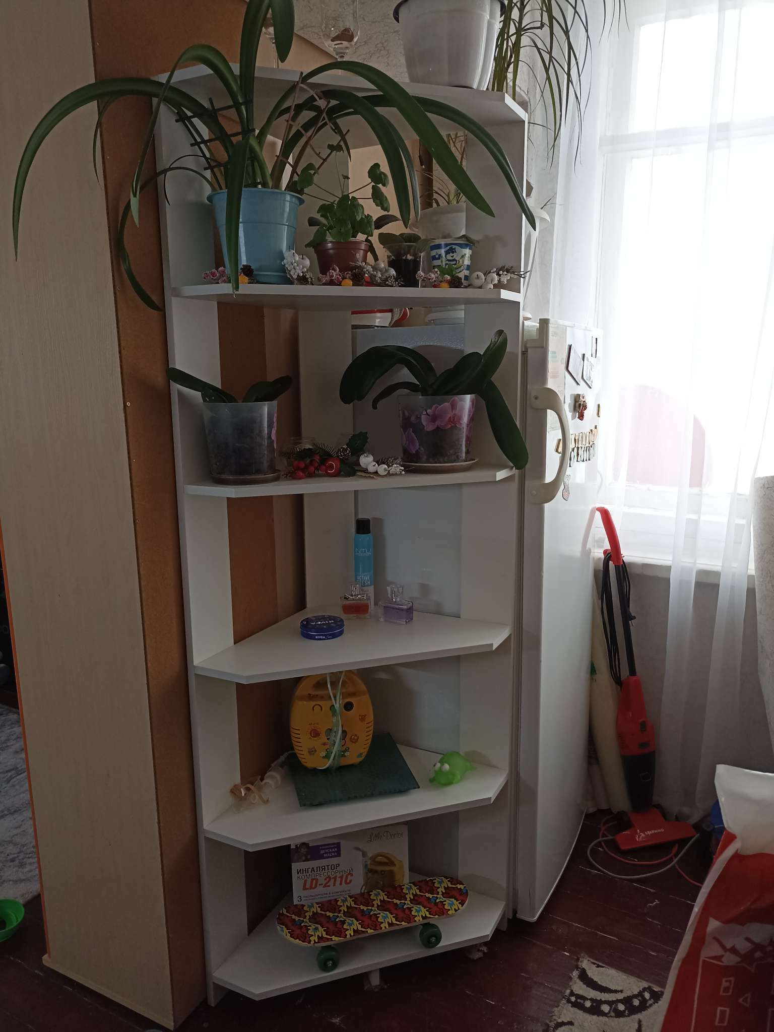 Фотография покупателя товара Стеллаж угловой №4, 480х480х1800, Белый - Фото 2