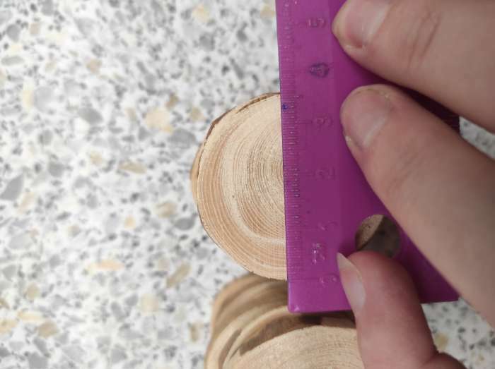 Фотография покупателя товара Спил дерева "Еловый", круглый, d=4-7 см, h=5 мм - Фото 1