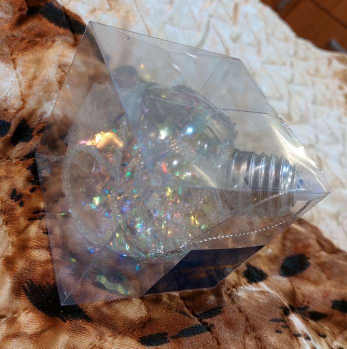 Фотография покупателя товара Ёлочный шар «Морозный узор», батарейки, 1 LED, свечение тёплое белое