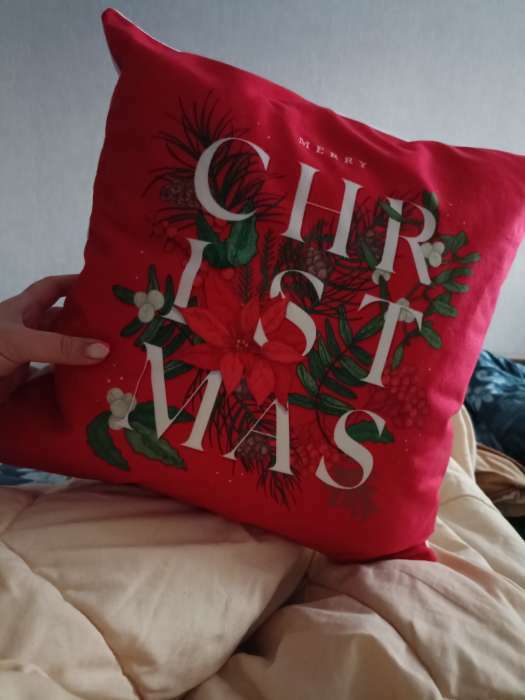 Фотография покупателя товара Чехол на подушку Этель "Рождество", 40*40 см, 100 п/э, велюр - Фото 3