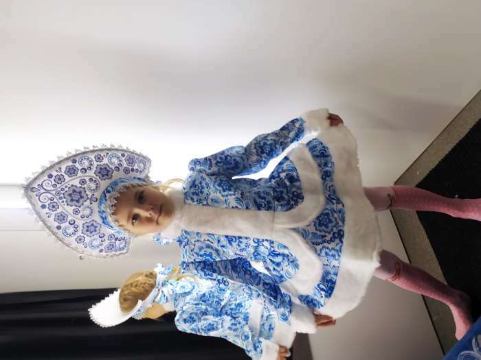 Фотография покупателя товара Карнавальный костюм «Снегурочка», для девочки, размер 32, рост 122 см - Фото 1