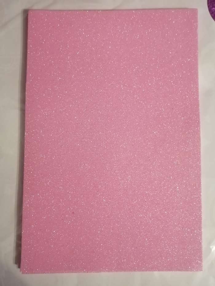 Фотография покупателя товара Фоамиран "Неоновый блеск - розовый" 2 мм формат А4 (набор 5 листов) - Фото 1