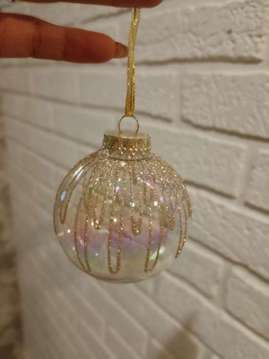 Фотография покупателя товара Ёлочные игрушки «Фейерверк», шары новогодние, d=8 см, набор 2 шт., золотистый - Фото 8