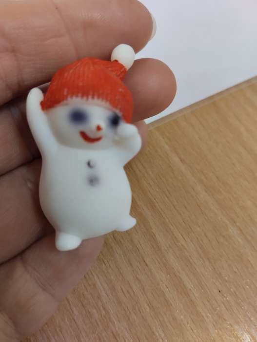 Фотография покупателя товара Фигурное мыло "Снеговик красная шапка" белый, 2х2х4см - Фото 2