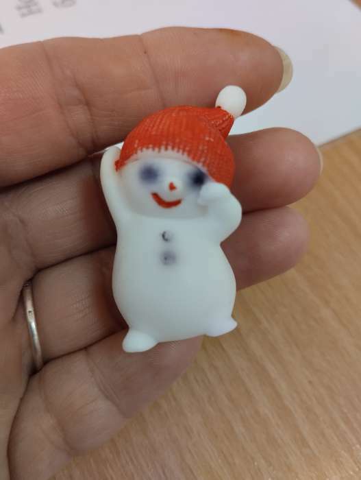 Фотография покупателя товара Фигурное мыло "Снеговик красная шапка" белый, 2х2х4см - Фото 1