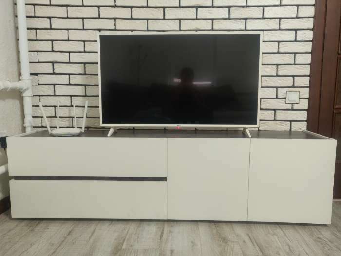 Фотография покупателя товара Тумба под ТВ Аркон, 1800х370х490,цвет белый / бетон тёмный - Фото 3