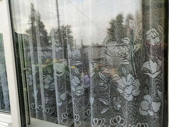 Фотография покупателя товара Тюль на кухню на шторной ленте 245х165 см, цвет белый, 100% полиэстер - Фото 4