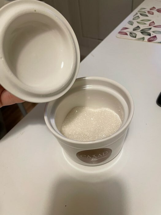 Фотография покупателя товара Сахарница керамическая «Сахар», 250 мл, цвет белый