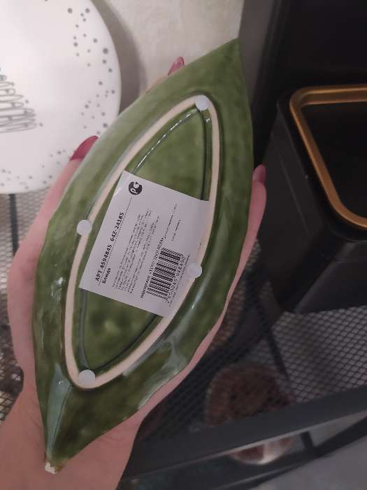 Фотография покупателя товара Блюдо керамическое сервировочное «Дендрарий», 20,5×8,5×1,5 см, цвет зелёный - Фото 3