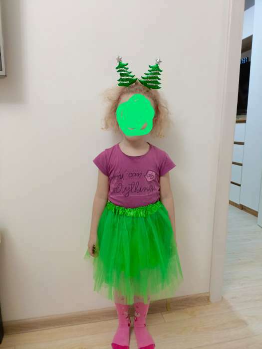 Фотография покупателя товара Новогодний карнавальный набор «Красавица-ёлочка», ободок, юбка, на новый год - Фото 1