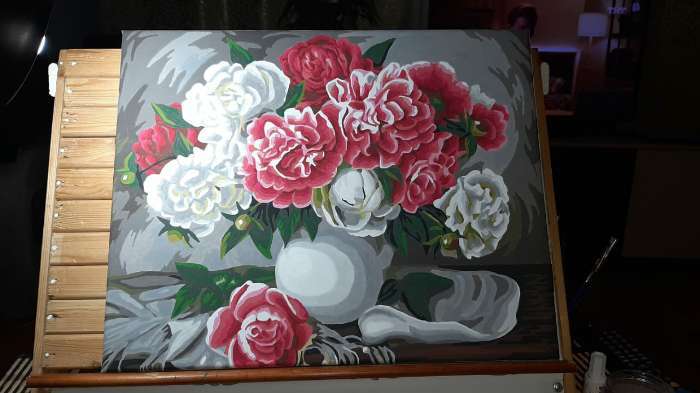 Фотография покупателя товара Картина по номерам «Пионы. Жанна Когай» 40 × 50 см, 24 цвета - Фото 4