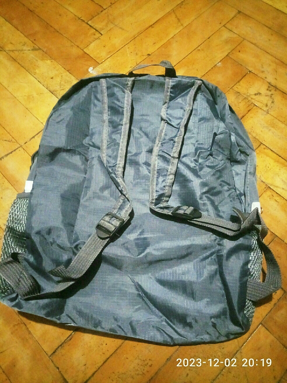 Фотография покупателя товара Рюкзак складной, отдел на молнии, наружный карман, 2 боковые сетки, цвет серый - Фото 3