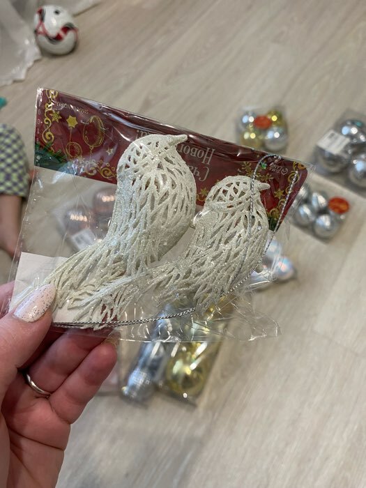 Фотография покупателя товара Ёлочные игрушки 2 шт. «Зимнее волшебство. Птички снежные» пластик, 6×3.5 см, белый - Фото 21