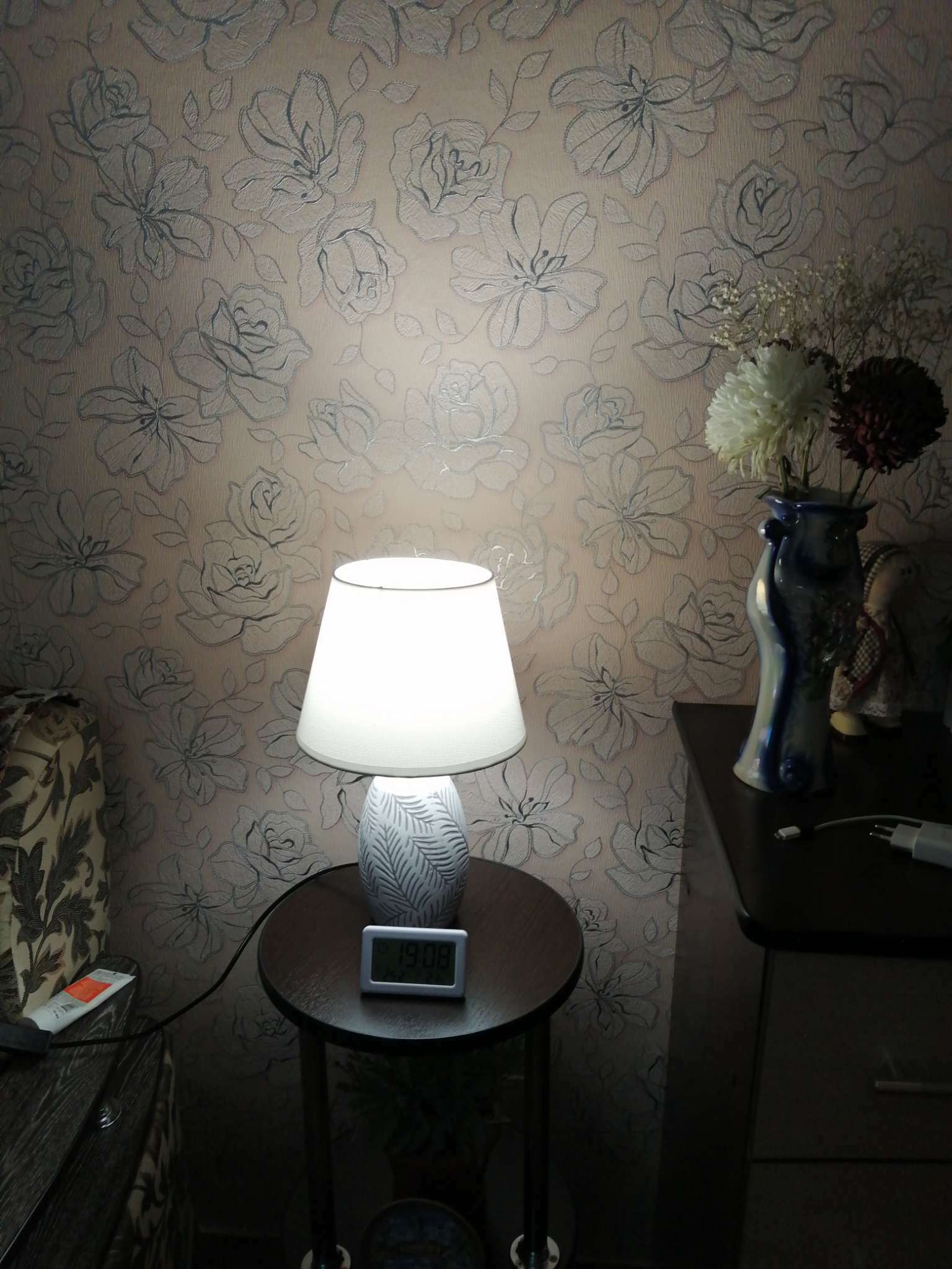 Фотография покупателя товара Настольная лампа "Папаротник" Е27 40Вт белый 22х22х34см RISALUX - Фото 1