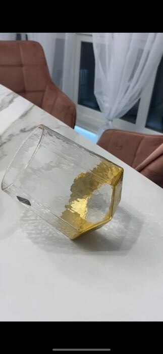 Фотография покупателя товара Набор стаканов стеклянных Magistro «Дарио», 450 мл, 10×11,5 см, 6 шт, цвет золотой