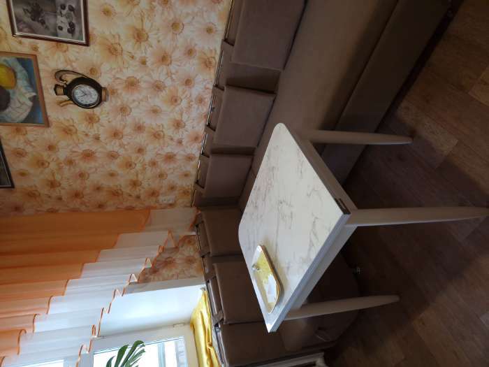 Фотография покупателя товара Угловой кухонный диван «Париж 1», механизм дельфин, угол левый, велюр, галакси лайт 023