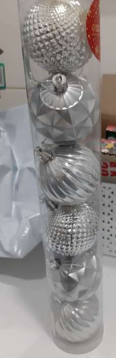 Фотография покупателя товара Набор шаров пластик d-6 см, 6 шт "Призма" серебро - Фото 3