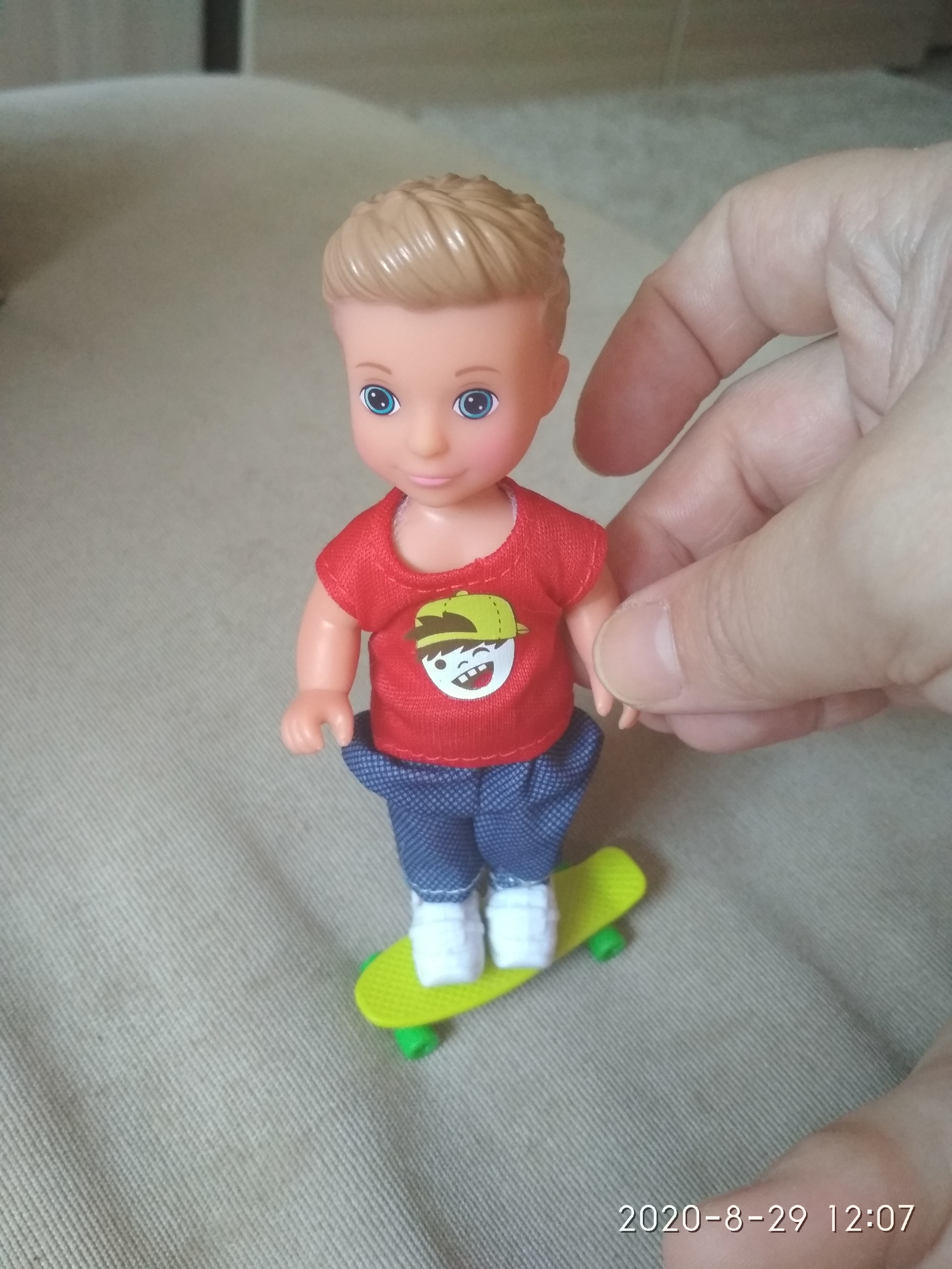 Фотография покупателя товара Кукла «Тимми скейтбордист», 12см - Фото 2