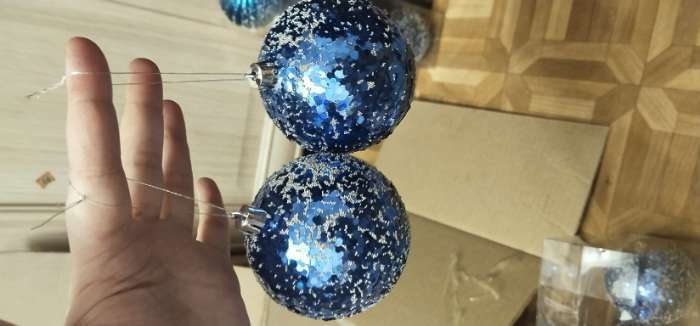 Фотография покупателя товара Набор шаров пластик d-8 см, 4 шт "Переливы конфетти" синий - Фото 4